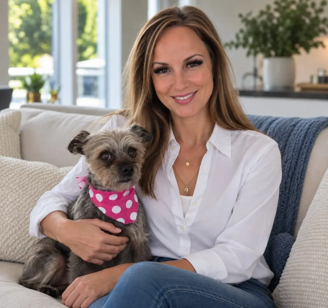 The owner of Simply Epic Clean with her dog